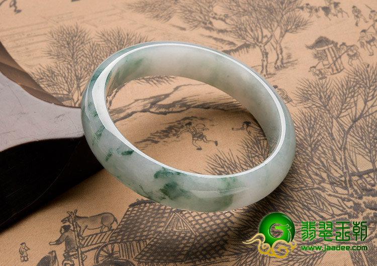 冰种飘花缅甸翡翠A货手镯（56.1mm）