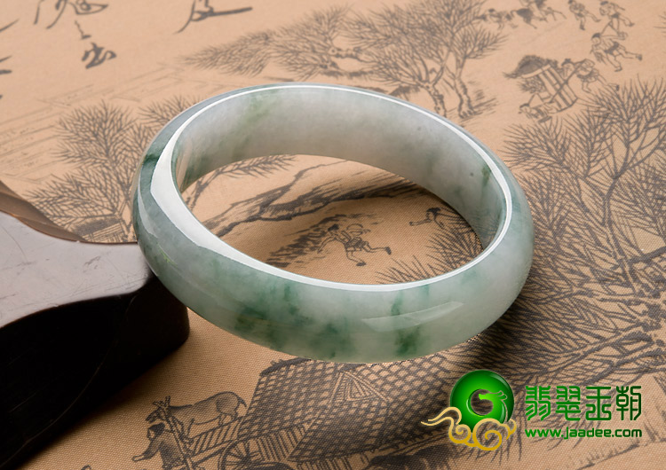 冰种飘花缅甸翡翠A货手镯（58.6mm）