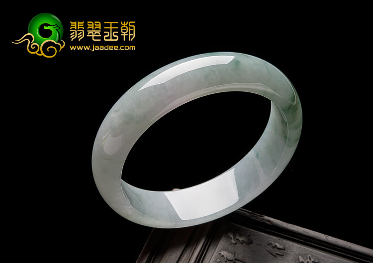 冰种飘花缅甸翡翠A货手镯（57.8mm）