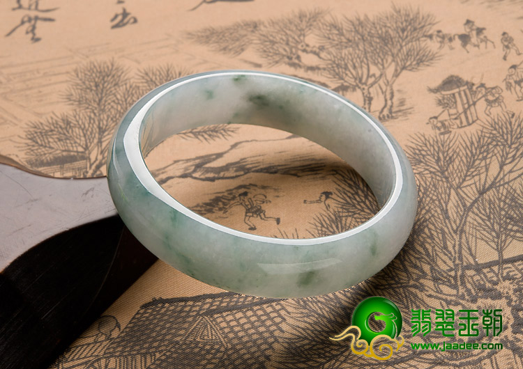 冰种飘花缅甸翡翠A货手镯（55.1mm）