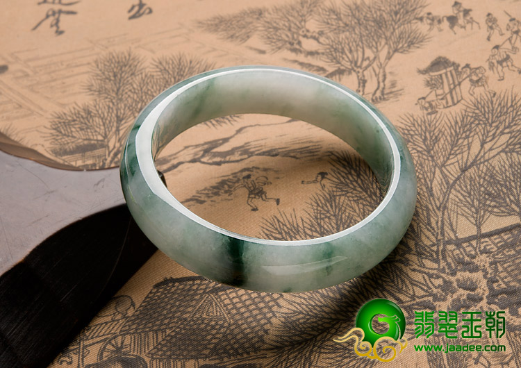 冰种飘花缅甸翡翠A货手镯（56.2mm）