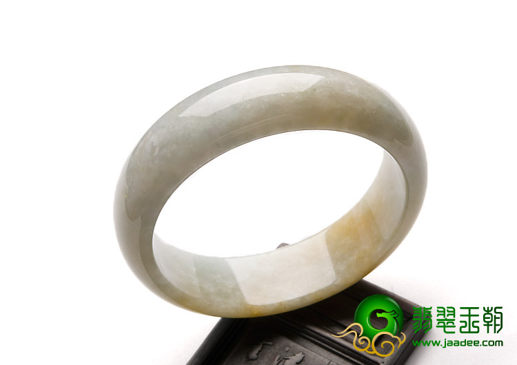 糯冰种黄翡缅甸翡翠A货手镯（58.4mm）