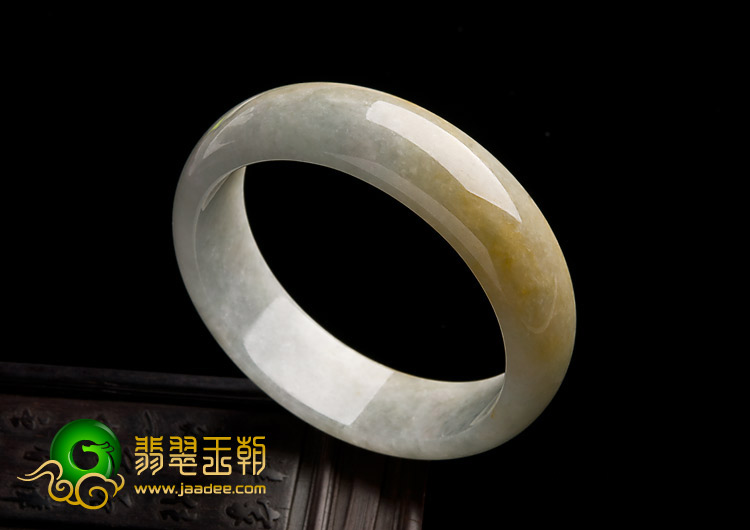 糯冰种黄翡缅甸翡翠A货手镯（58.4mm）