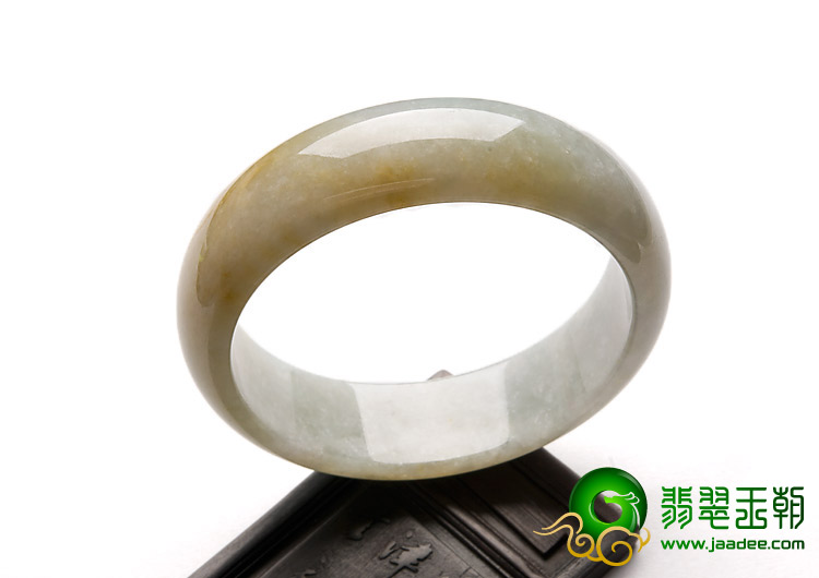 糯冰种黄翡缅甸翡翠A货手镯（58.4mm）