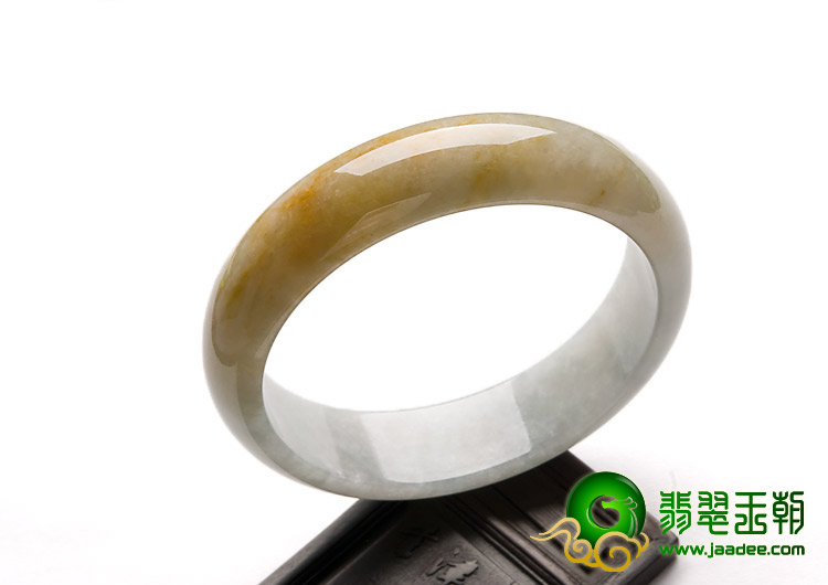 糯冰种黄翡缅甸翡翠A货手镯（61.1mm）
