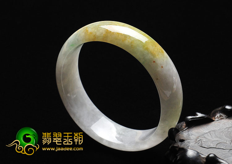 糯冰种三彩缅甸翡翠A货手镯（56.3mm）