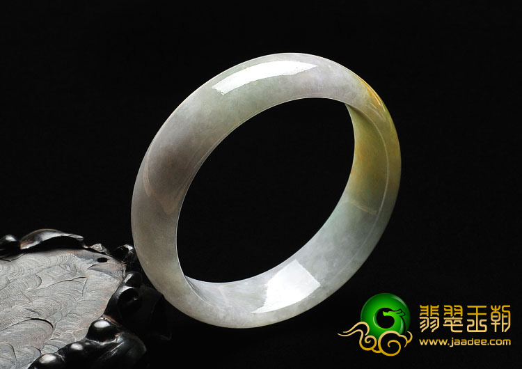 糯冰种三彩缅甸翡翠A货手镯（56.3mm）