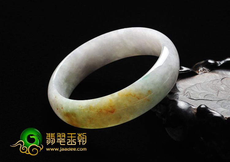 糯冰种三彩缅甸翡翠A货手镯（56.3mm）