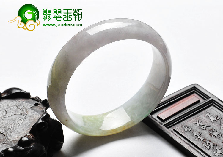 糯冰种三彩缅甸翡翠A货手镯（56.3mm）