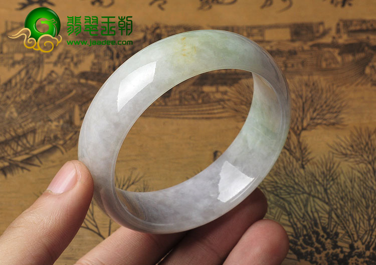 糯冰种三彩缅甸翡翠A货手镯（56.8mm）