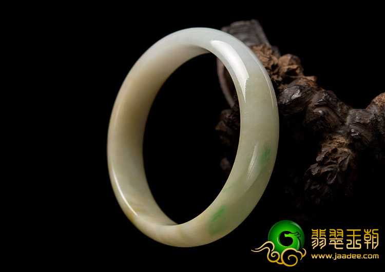 糯冰种黄加绿缅甸翡翠A货手镯（56.3mm）