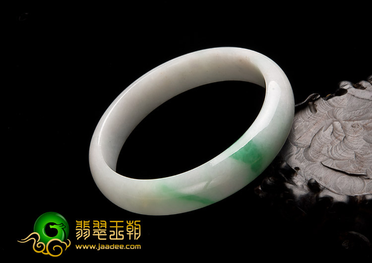 糯冰种飘翠缅甸翡翠A货手镯（58.5mm）