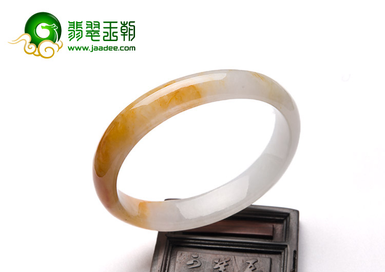 糯冰种红黄翡缅甸翡翠A货贵妃镯（55-46.2mm）