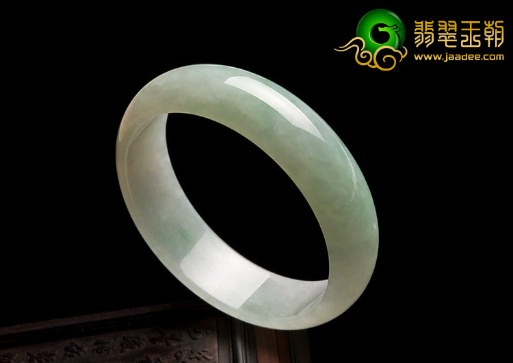 冰种略飘翠缅甸翡翠A货手镯（59mm）
