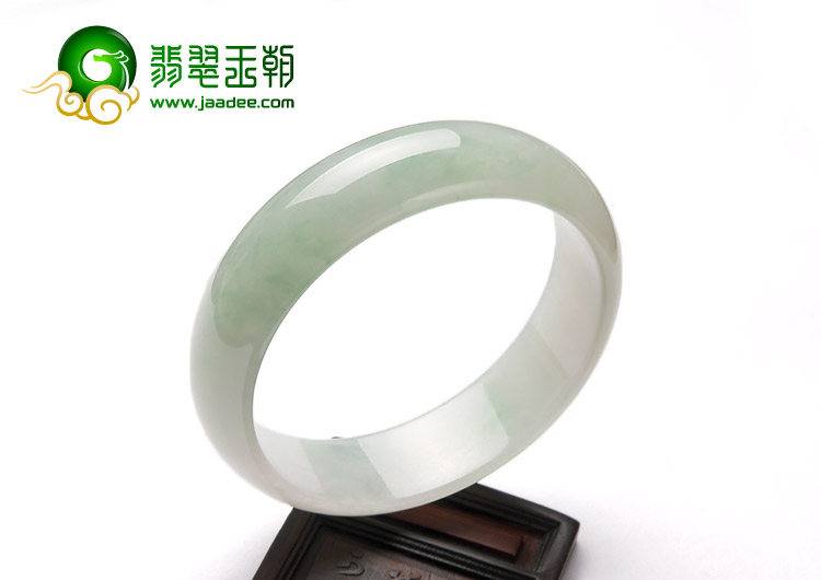 冰种略飘翠缅甸翡翠A货手镯（59mm）