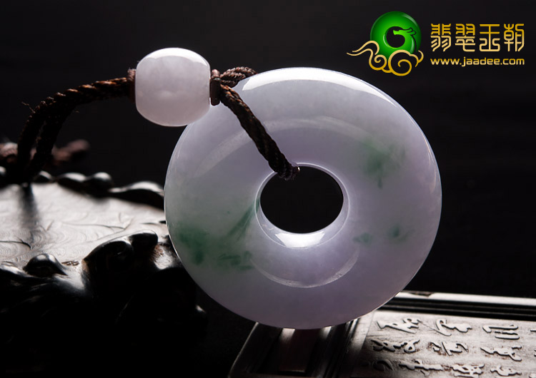 糯冰种春带彩缅甸翡翠A货平安扣挂件