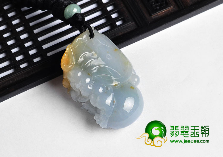 糯冰种晴水黄翡缅甸翡翠A货龙头挂件