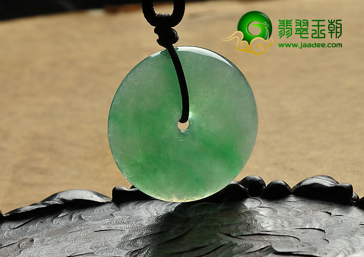 冰种苹果绿缅甸翡翠A货平安扣挂件