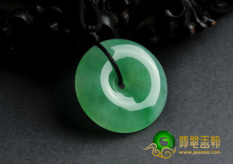 冰种苹果绿缅甸翡翠A货平安扣挂件