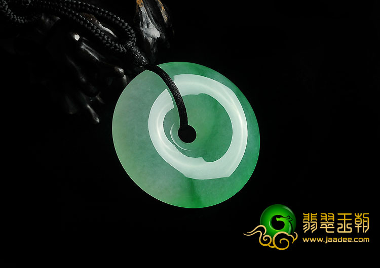 冰种飘翠缅甸翡翠A货平安扣挂件