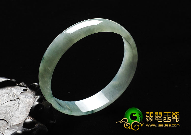 糯冰种飘花缅甸翡翠A货手镯（52.9mm）
