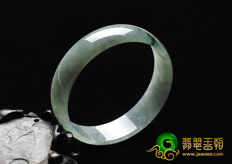糯冰种飘花缅甸翡翠A货手镯（52.5mm）