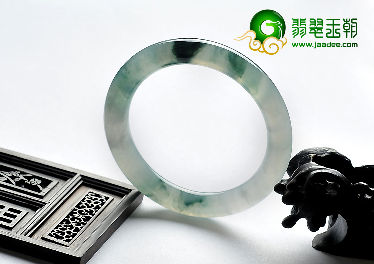 冰种飘花缅甸翡翠A货圆条手镯（58.4mm）