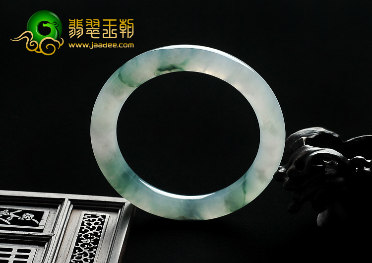 冰种飘花缅甸翡翠A货圆条手镯（58.4mm）