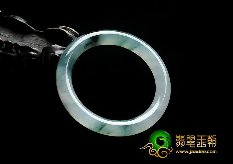 冰种飘花缅甸翡翠A货圆条手镯（58.4mm）