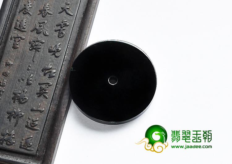 冰种墨翠缅甸翡翠A货平安扣挂件