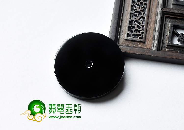 冰种墨翠缅甸翡翠A货平安扣挂件