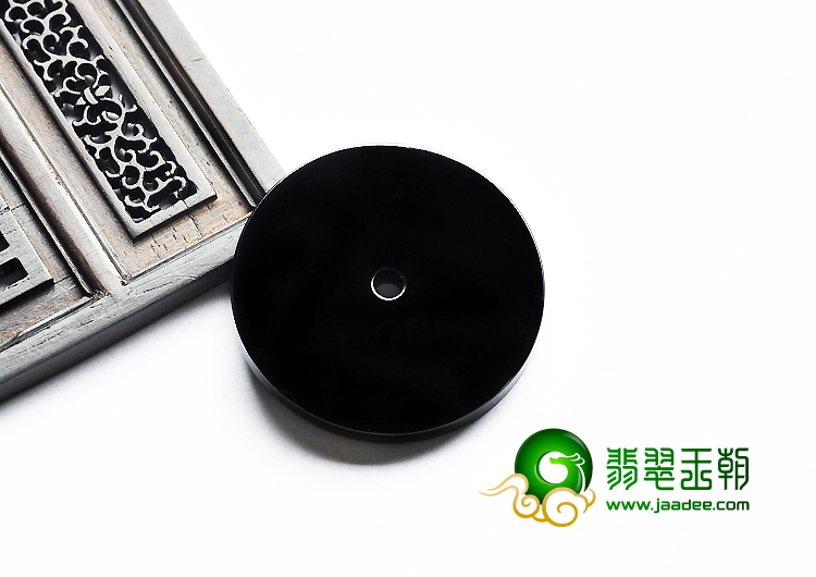 冰种墨翠缅甸翡翠A货平安扣挂件