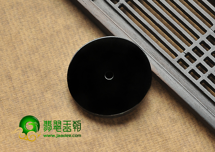 冰种墨翠缅甸翡翠A货平安扣挂件