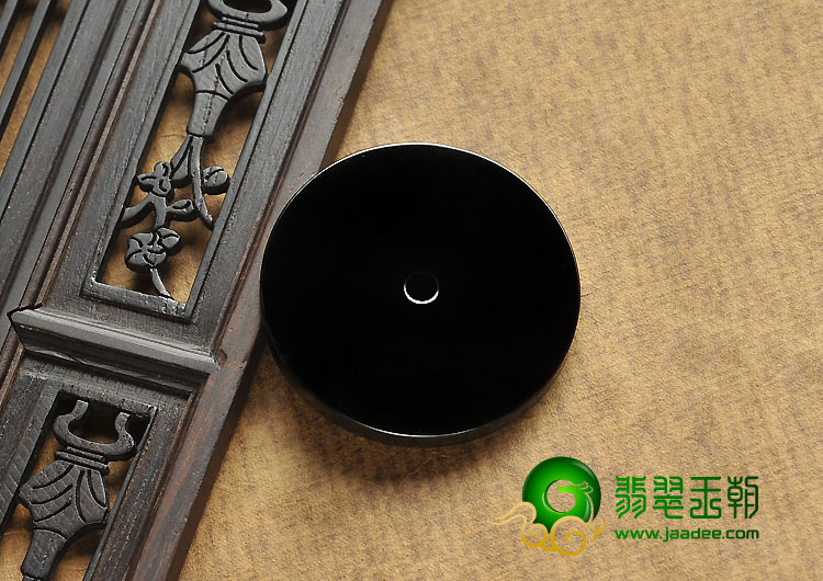 冰种墨翠缅甸翡翠A货平安扣挂件
