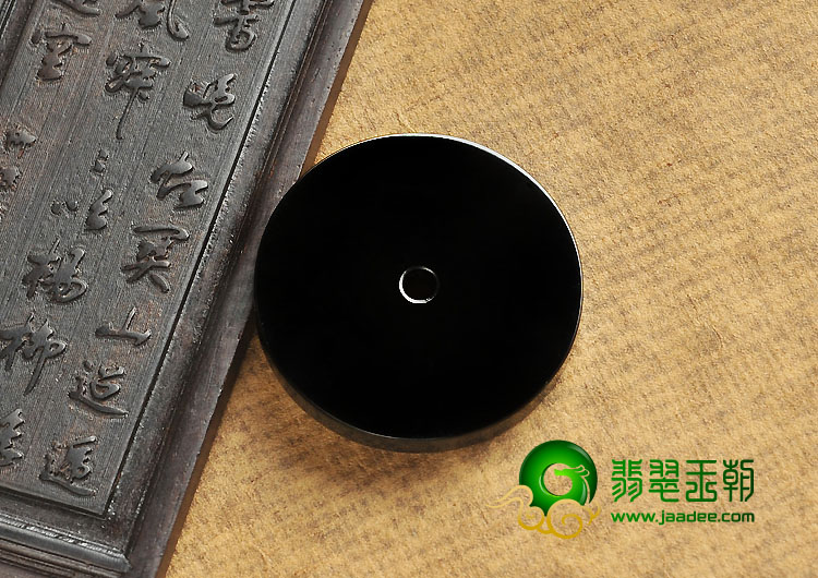 冰玻种墨翠缅甸翡翠A货平安扣挂件