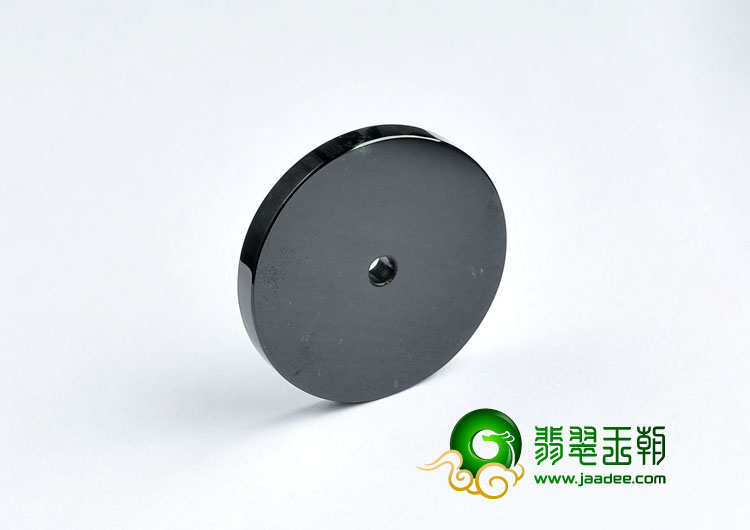 冰玻种墨翠缅甸翡翠A货平安扣挂件