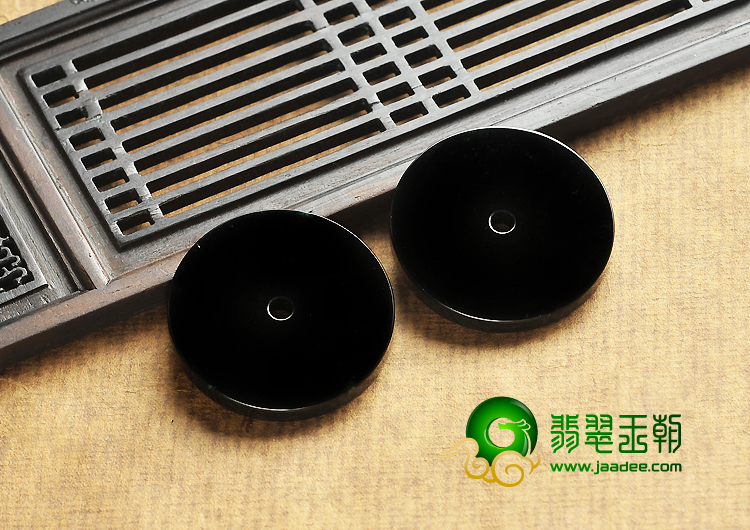 冰玻种墨翠缅甸翡翠A货平安扣挂件（单价）