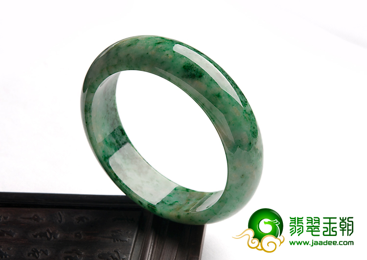 细糯种癣加绿缅甸翡翠A货手镯（53.1mm）