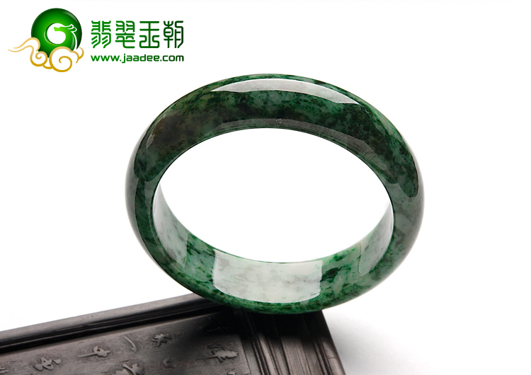 细糯种癣加绿缅甸翡翠A货手镯（58.9mm）
