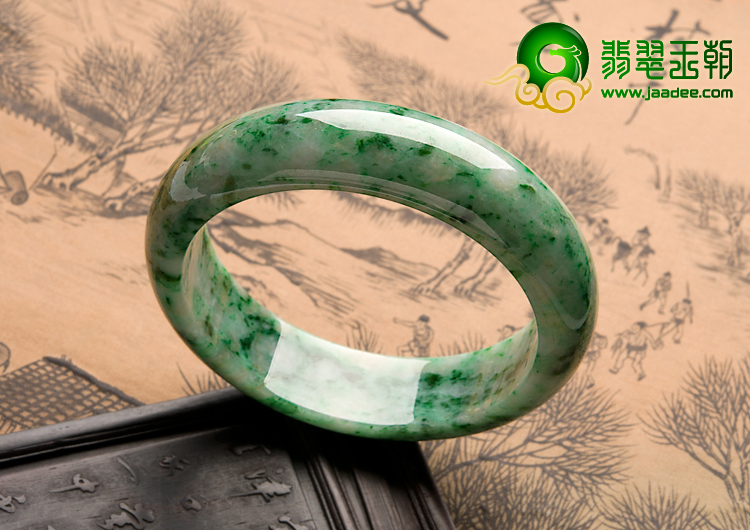细糯种癣加绿缅甸翡翠A货手镯（59.4mm）