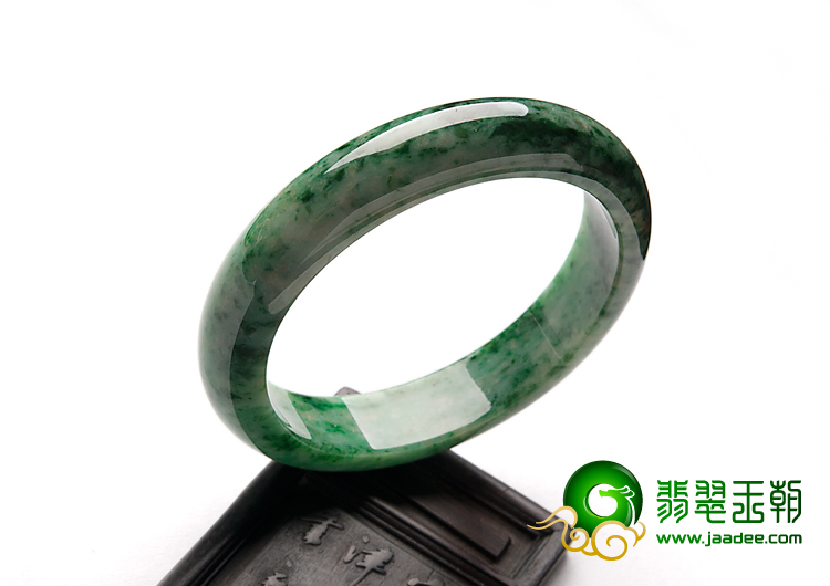细糯种癣加绿缅甸翡翠A货手镯（55.6mm）
