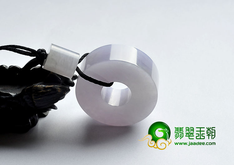 糯冰种紫罗兰缅甸翡翠A货平安扣挂件