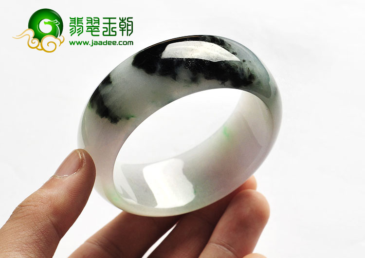 糯冰种飘花缅甸翡翠A货手镯（57.2mm）