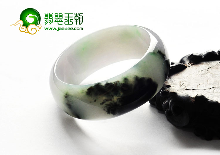 糯冰种飘花缅甸翡翠A货手镯（57.2mm）