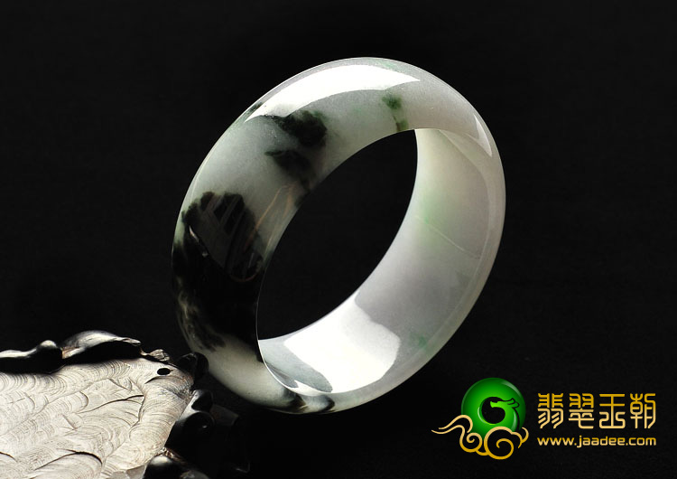 糯冰种飘花缅甸翡翠A货手镯（57.2mm）