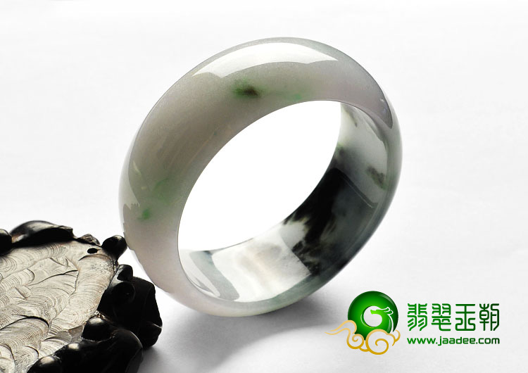 糯冰种飘花缅甸翡翠A货手镯（57.2mm）