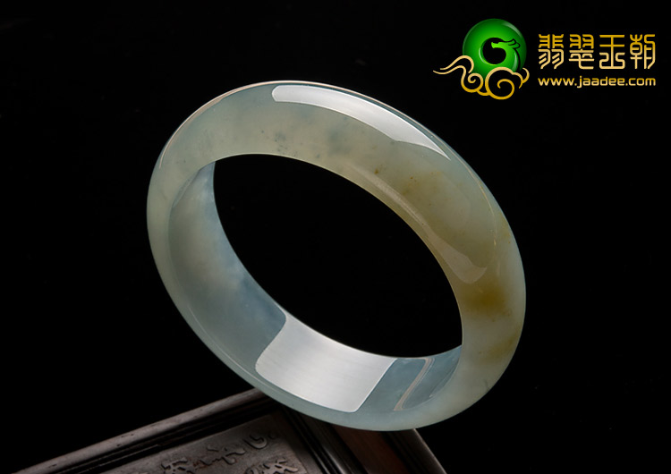 冰种晴水黄翡缅甸翡翠A货手镯（59.5mm）
