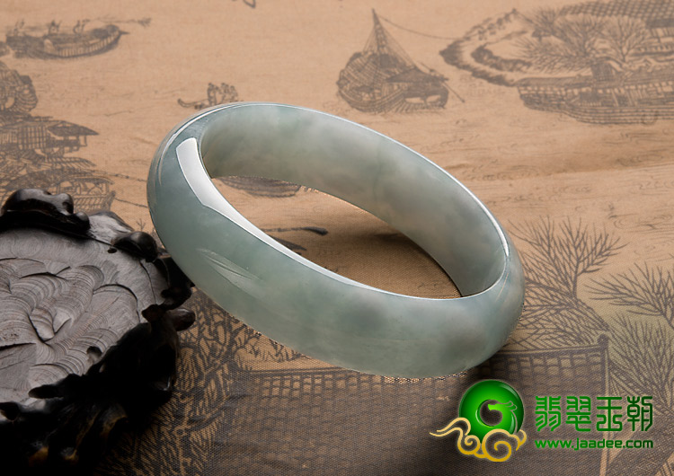 糯冰种晴水缅甸翡翠A货手镯（58.2mm）