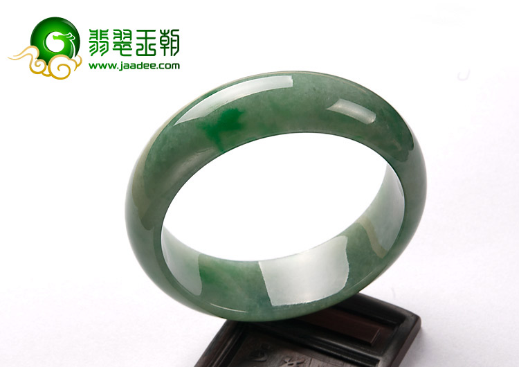 糯冰种飘翠缅甸翡翠A货手镯（57.5mm）