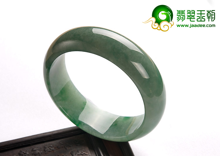 糯冰种飘翠缅甸翡翠A货手镯（57.5mm）